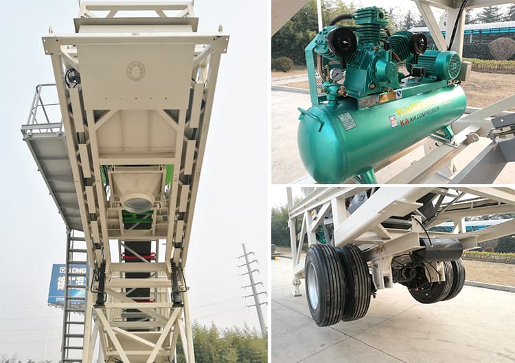 XCMG Official Small Mobile Concrete Batching Plant 40m3 HZS40VY Portable Concrete  Plant for Sale